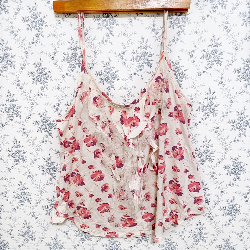 LC Lauren Conrad Floral Ruffle Cami